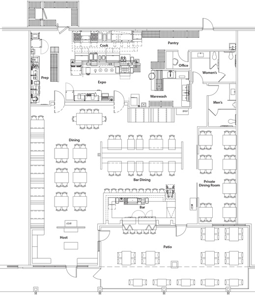Another Broken Egg Cafe floor plan