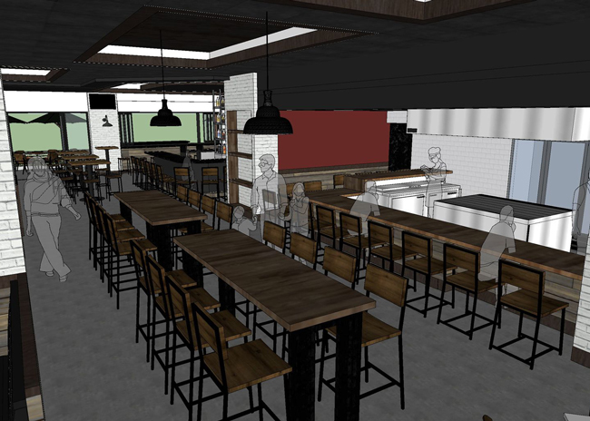 Kingsford Fire Grille kitchen dining rendering