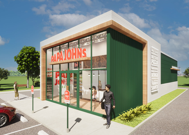 Exterior Papa Johns Restaurant Design highres