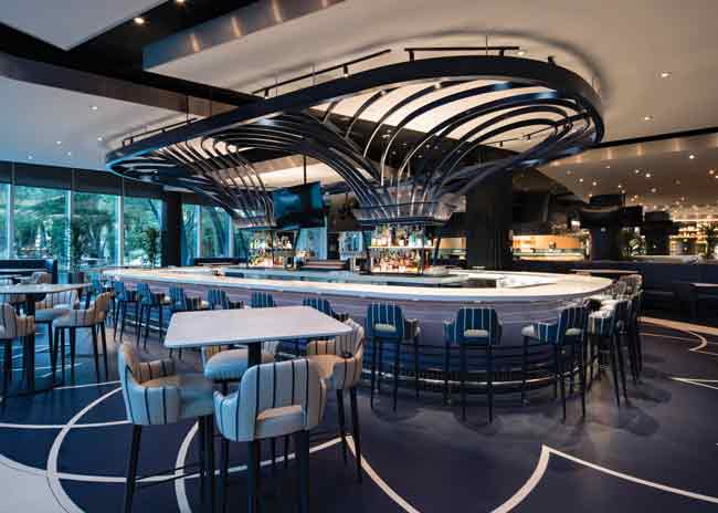 Proper Eats is a food hall at the Aria Hotel and Casino. Where buffets were once commonplace in Las Vegas, today food halls are trending.  Image courtesy of Jeff Green
