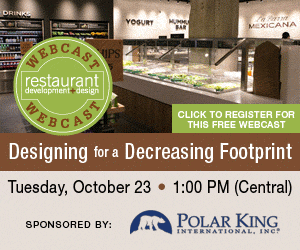 Free Webcast: Designing for a Decreasing Footprint. Tuesday, October 23, 1:PM Central. Sponsored By Polar King. Register for this free webcast!