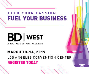 BD West. A Boutique Design Trade Fair. March 13-14, 2019. Los Angeles Convention Center. Register Today.